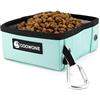COOWONE Ciotola Pieghevole Portatile per Cani, 2 Pezzi - Viaggi, a Prova di Perdite, Anti-Scivolo per Animali di Taglia Media e Grande, Gatti e Animali Domestici (Verde)