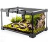 NEPTONION Mini terrario in vetro per rettili, 30,5 x 20,3 x 15,2 cm, a vista completa, per piccoli anfibi, gabbia per habitat in vetro, con fessura per l'alimentazione e fibbia di blocco della scatola