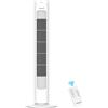 Aigostar Robert - Ventilatore a Torre con Telecomando e 3 Velocità e 3 Modalità di Vento, Ventilatore Senza Pale, Timer, 50W, Oscillazione a 70°, Display LED, Adatto per Casa e Ufficio, Bianco
