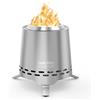 Onlyfire 16,5 cm Braciere Senza Fumo da Tavolo, Focolare Portatile con Staffa per Vaso e Borsa da Trasporto, Bruciatura a Legna e a Pellet, per Campeggio all'aperto Patio, Acciaio Inox