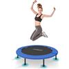 Physionics® Mini Trampolino - Diametro a Scelta (Ø 81, 91, 96, 102, 114, 122 cm), Piedini Antiscivolo, da Interno e Esterno - Tappeto Elastico, da Fitness, per Saltare (Ø 114 cm)