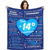 ACAROMAY Regali di Compleanno per 14 Anni Ragazzo Adolescente 14 ° Compleanno Coperta Regali per Lui Uomo Compleanno Decorazione Coperta Divano Biancheria da Letto Coperta 130x150cm (14 Anni-Lui)