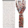 Ezcasch 90 x 200 cm, tenda di perle per porte come decorazione e protezione dagli insetti, 38 fili, stile bohémien, in bambù e perline di legno, per finestre/camere, arcobaleno colorato