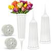 HAC24 Set Di 2 Vasi Per Tomba In Plastica Con Picchetto - Decorazione Cimiteriale Verde, Dimensioni 12x31 Cm