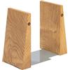 TILISMA Fermalibri per scaffali, fatti a mano, in legno, con base in metallo, albero di quercia, robusti supporti per libri pesanti, accessori decorativi moderni per contenere libri sulla libreria