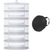 TONIJAWES Rete Essiccazione 6 Scomparti 60cm Pieghevole Cerniera Bianco Essiccare Erbe Piante Pesce Carne Vestiti