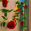 Fielegen 20 luci a LED con timer, ghirlanda di fiori artificiali da 2 m, piante finte da appendere per San Valentino, casa, giardino, festa di nozze, centrotavola, decorazione