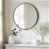 LunaMirror Specchi da Parete Rotondo Ø60 CM, Specchio con Cornice Nero, Specchiera da Bagno, Specchio per Trucco Decorativo da Parete, per Camera da Letto, Ingresso