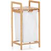 Lumaland - Cesto portabiancheria in bambù con sacco estraibile, materiale di facile manutenzione, resistente all'umidità e facile da pulire, 73 x 33 x 33 cm