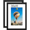 LVAOUO Cornice portafoto 30 x 40 cm, in legno, 30 x 40 cm, colore nero, cornice versatile nera, display, orizzontale o verticale, materiale PVC, montaggio a parete e scrivania