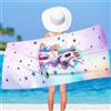 TZQFROCE telo mare per bambini 75 x 150 cm ragazza unicorno asciugamano spiaggia telo mare ragazza nuoto telo doccia unicorno ragazza per spiaggia viaggio nuoto