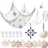 YSDMY rete da pesca decorativa con conchiglie 1M*2M con decorazione marittima per Decorazioni per Feste Nautiche