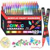 Laconile 120 Acrylic Paint Markers - Pennarelli Acrilici a Punta Singola con Punte di Ricambio - Paint Pens Ideali per Pietra, Vetro, Legno, Metallo, Ceramica e Tela