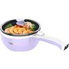 Vocha Hot Pot Elettrico, Padella Antiaderente, Mini Pentola Elettrica Da 1,5 Litri Con Coperchio, Fornello Multiplo Portatile Da Viaggio, Fornello Per Spaghetti A Riscaldamento Rapido (Viola)