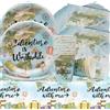 Doyomtoy Decorazioni per Feste in Viaggio,53Pcs Stoviglie per Feste Include il Viaggio Piatti Tazze Tovaglie e Tovaglioli Set di Decorazioni per Feste Tema Viaggio per Festa di Compleanno dei Bambini