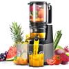 MAISON HUIS Estrattore Frutta e Verdura, Slow Juicer con 13,5cm Extra Grande Contenitore per Frutta e Verdura Intera, Facile da Pulire, Grigio