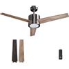 Vagizm Ventilatore da Soffitto con Luce Camera da Letto: Ventilatore da 132 cm con Telecomando -Adatto a Soggiorno, Interno ed Esterno - Silenzioso - 6 Velocità - Noce