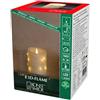 Konstsmide Candela LED in vera cera, colore bianco crema, con fiamma 3D e filo argentato, timer 4h/8h, 1 diodo color ambra/14 LED, funzionamento a batteria, per interni, 0,02 W, 2 x C 1,5 V (esclusa)