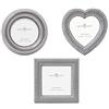 GIFTY GIFTY Mini set di cornici classiche, 3/6,3 x 6,3 cm, per esposizione da tavolo, perfetto per decorazioni domestiche, matrimoni, laurea, o foto pietra miliare (argento)
