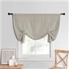 NICETOWN Piccole tende per finestre per bagno, oscuranti, isolamento termico, per cucina, con tasca corta per bastone, 1 pezzo, 132 x 114 cm (larghezza x lunghezza), naturale