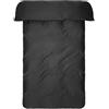 Jotex Zack Satin - Copripiumino esclusivo in raso in cotone biologico, certificato GOTS, 140 x 200 cm, colore: nero
