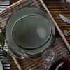 Hermia Concept Elegante set da 18 pezzi, 100% porcelain, verde, include piastre di servizio (6), piatti da dessert (6), piatti da dessert (6) | Lavastoviglie e Microwave Safe