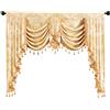 ELKCA Mantovana per tenda a cascata in jacquard dorato, lussuosa, per soggiorno (damascato-oro, larghezza 175 cm, 1 pannello)