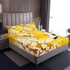 Loussiesd Giapponese Ukiyoe Them Set di biancheria da letto per ragazze ragazzi e bambini stampa floreale lenzuolo con angoli Hokusai modello lenzuolo set di lenzuola in giapponese giallo singolo 2 pezzi