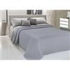 CapitanCasa Copriletto Piquet Leggero Estate 100% Cotone Made Italy Fantasia Dublino Matrimoniale Grigio
