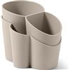 BLIMPLUS Blim Plus Scolaposate Gocciolo 4 scomparti 2 contenitori colore tortora opaco (Moka) plastica 100% riciclabile, Non Tossico, Facile da Pulire, Base Stabile, Fondo Forato per il Drenaggio dell'acqua