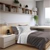 PENSIERI DELICATI Completo Letto Singolo in Percalle 100% Cotone, Completo 160x300 Comprensivo di Lenzuolo Sotto, Lenzuolo Sopra e 1 Federa a due Volant, Made in Italy, Fantasia Dandy Beige