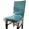 Swanna Coprisedia in plastica con schienali, in PVC, trasparente, impermeabile, per sedie da cucina, per feste, senza polvere, sporco, fuoriuscite, misura W/51 x D/48 pollici (4 pezzi)