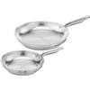 Tefal E492S2 Virtuoso - Set di 2 padelle | 24 + 28 cm | acciaio inossidabile di alta qualità | non sigillato | finitura spazzolata | adatto a induzione | forno fino a 250 °C