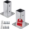 SOTECH SET SOTECH di 2 tasselli a vite, quadrati 60 x 60 mm, altezza 152 mm, acciaio zincato a caldo, supporto per recinzione in legno squadrato - ideale per uso esterno