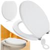 TANIASHOP Copriwater Universale Copri Tavoletta WC per Bagno in Legno pesante MDF con Cerniere Antiruggine in Lega di Zinco Design Moderno Dimensione 45x36cm Bianco