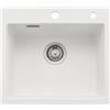 Auralum Lavello da Cucina Bianco 50 x 45 cm, Lavandino Cucina in Granito, Lavello Cucina 1 Vasca da incasso adatto per mobili sottolavello da 50 cm di larghezza