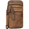 STILORD 'Mikael' Borsa a Petto in Pelle 3-in-1 per Uomo - Marsupio, Borsa a Tracolla, Porta Smartphone - Elegante Borsa Piccola in Cuoio Borse per Uomini, Colore:bergamo - marrone