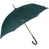 PERLETTI Ombrello Lungo Uomo Tessuto Riciclato - Ombrello Antivento Pioggia Automatico Ecologico Resistente Uomo Donna - Ombrello Classico Ecosostenibile con Manico in Legno - Diametro 116 cm (Verde)
