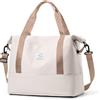 HPLQQ Borsone da Viaggio Donna Bagaglio a Mano Ryanair 40x20x25, Borsa Sportiva Borsone da Palestra, Borsa da Weekend, Ospedale Parto, Danza Espandibile,L11-Marrone beige