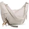 GSenhui Crossbody Bag Cord, borsa a tracolla da donna, a mezza luna, con widgets, casual, a corda, grande, colore beige, per viaggi, lavoro, uso quotidiano, Cord/beige