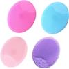 Lotbun Set di 4 pennelli per pulizia viso in silicone per scrub, esfoliante, anti-invecchiamento, tutti i tipi di pelle