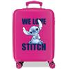 Disney Adorabile Stitch Moods Valigia da Cabina Rigida ABS Chiusura a combinazione Laterale 4 Ruote Doppie Bagagli Mano, Noi amiamo (We love), Taglia unica, Valigia per bambini