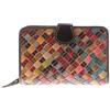 Generico Portafoglio Donna in Vera Pelle Intrecciata, Design Multicolore, Fatto a Mano (zip clip 14cm)