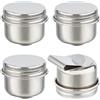 UNICRAFTALE 4 pz in Acciaio Inox Tazza di Pittura A Olio Tavolozze Contenitore Tazza di Metallo Mestolo Pittura Vaso Contenitore con Coperchio e Clip Bocca Grande Singolo Mestolo Tavolozza Tazza