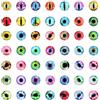 PATIKIL 100Pz Occhi Drago da 6mm, Occhi Vetro Rotondi Animali Occhi Uncinetto, Multicolore