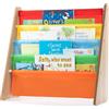 LIVIVO®, scaffale in legno per bambini, con tasche di facile accesso in morbido tessuto di nylon per proteggere i libri, dell'altezza perfetta per i piccoli lettori Multi-colour