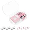 PATIKIL Cucitrice Set Metallo Portatile Scrivania Ufficio Stazione Accessori No Inceppamenti Cucitrice con 400 Graffette 20 Clip per Azienda Tavolo Casa Classe Rosa