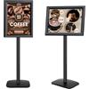Mutualsign Robusto espositore A3 con base stabile, supporto per poster in piedi a terra per menu/recensioni/display, supporto per pannello di benvenuto esterno, nero