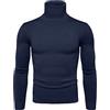 KINKOCCL Maglione girocollo da uomo casual a coste slim fit maglione lavorato a maglia a collo alto cavo maglioni pullover maglione invernale slim fit manica lunga maglione, 0A-blu navy, L