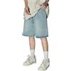Generic Pantaloncini da uomo Baggy Short Jeans Ragazzi Baggy Jeans Ragazzi Jorts Baggy Fit Jeans Shorts Street Dance Shorts Skateboard Pantaloncini Pantaloni da jogging Uomo Corti, Azzurro, XXXL